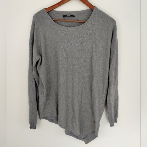Brax Liz Sweater Size 42 Gray Asymmetric Hem Relaxed Soft Capsule Classic - Picture 1 of 7